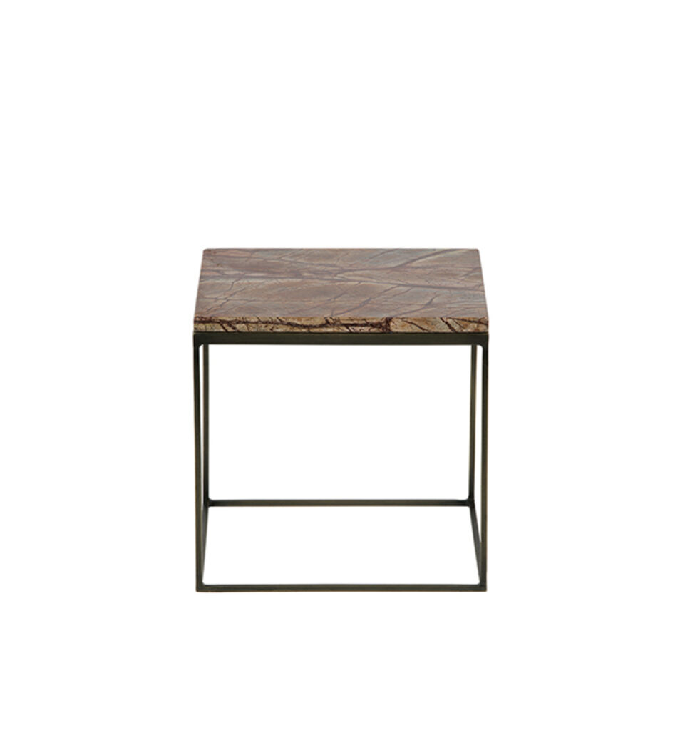bijzettafel bruin marmer