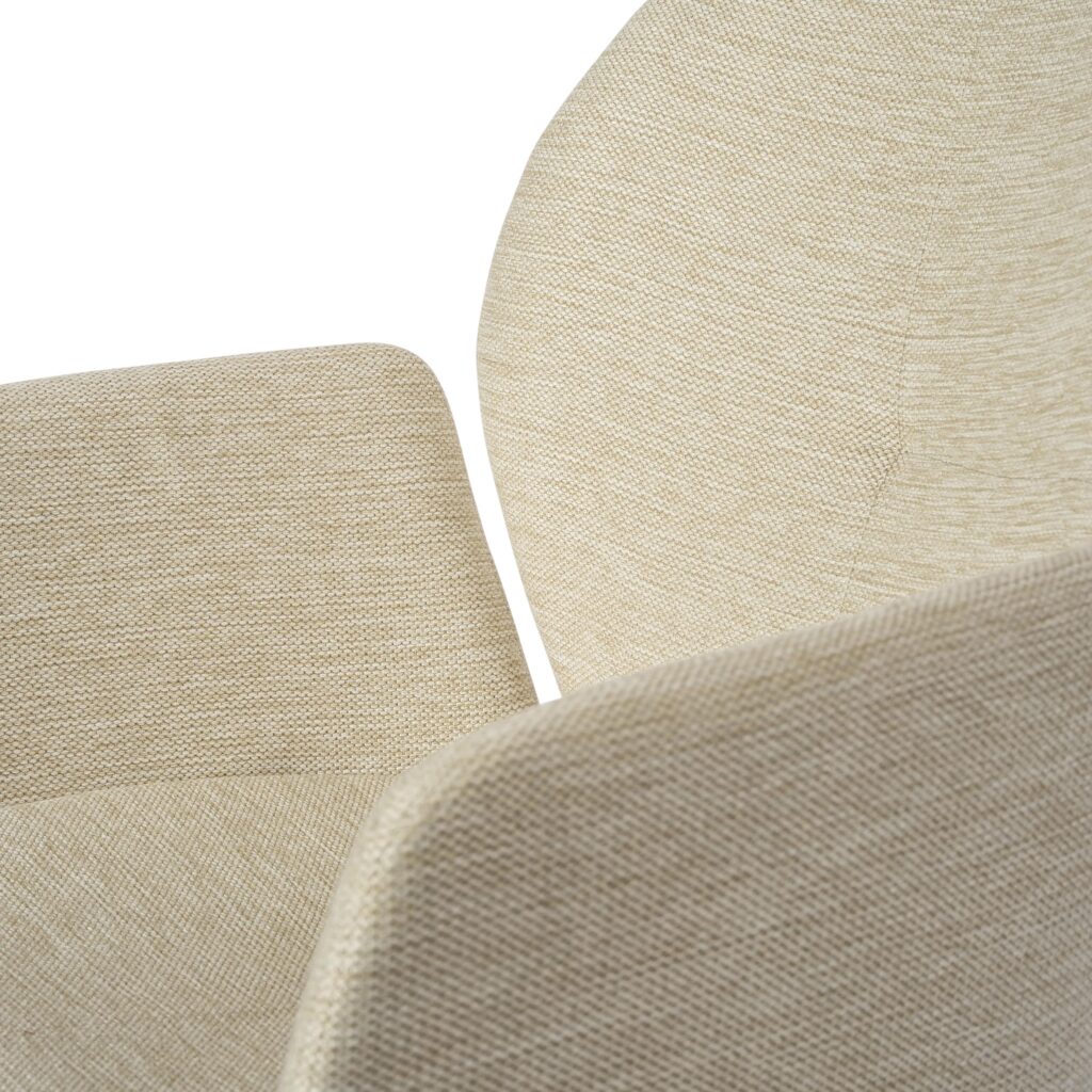 draaibare eetkamerstoel beige met zwarte poten