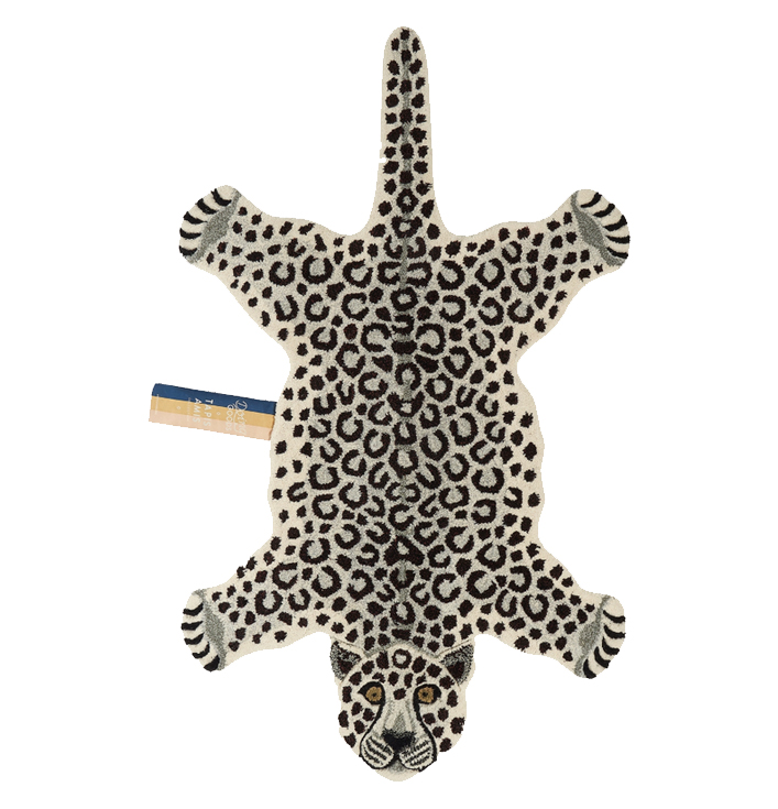 doing goods vloerkleed snowy leopard luipaard wit