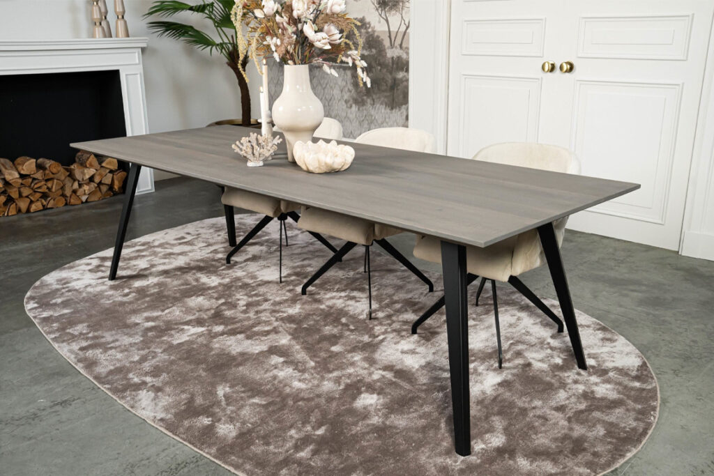 Eiken slate grey eettafel eiken