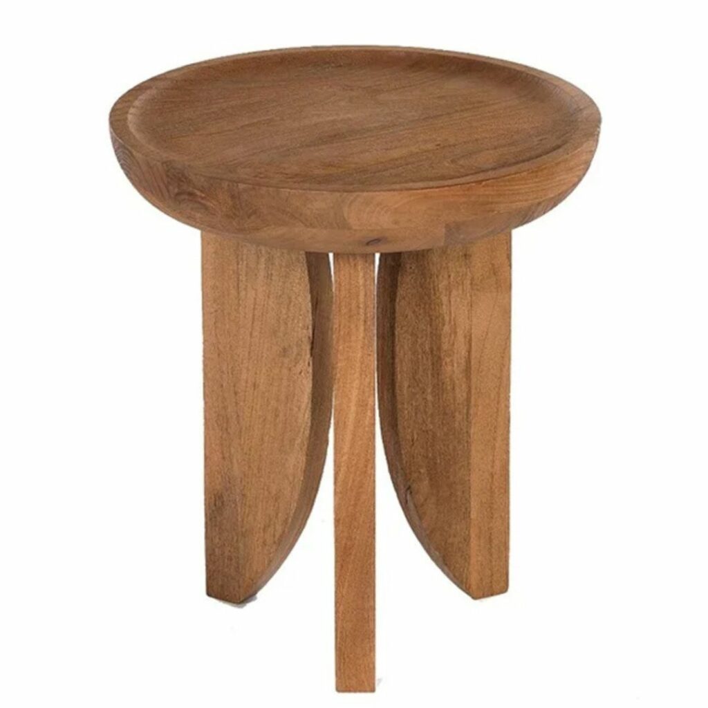 Ronde houten bijzettafel