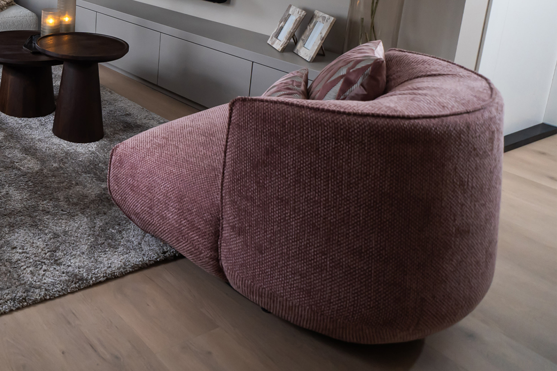 Fauteuil paars roze stof