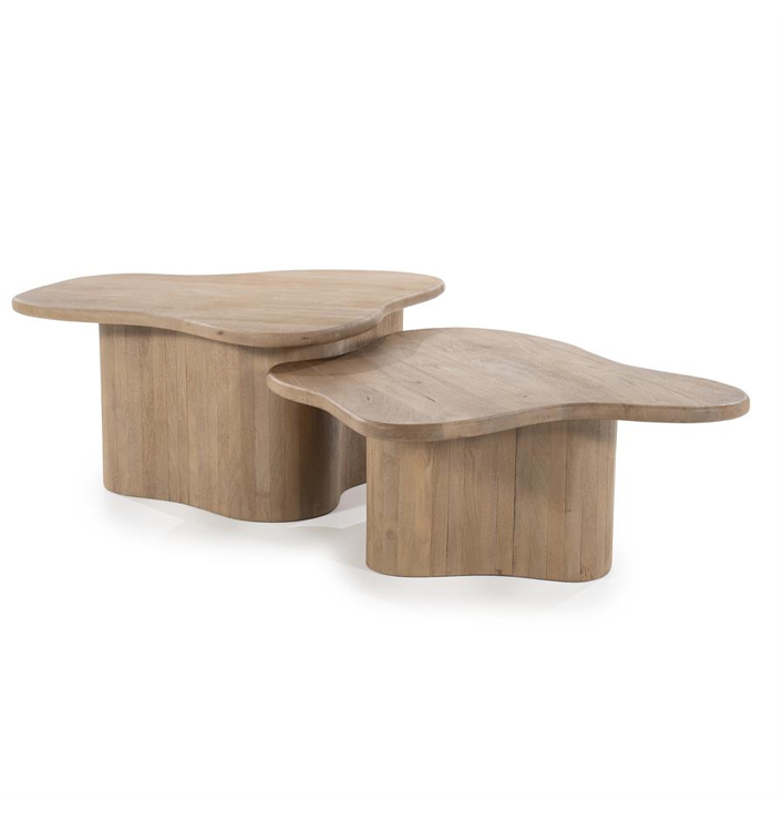 salontafel set organische bruin naturel