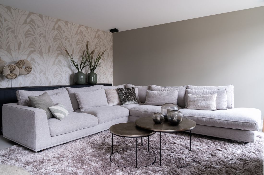 vloerkleed vloerkleden hoekbank beige