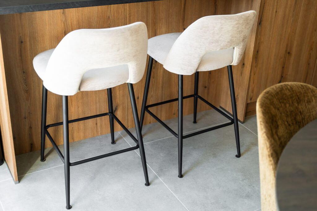 Beige barkruk stof