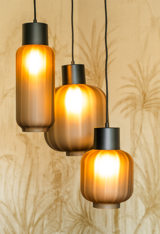 Sfeervolle hanglamp verschillende hoogtes