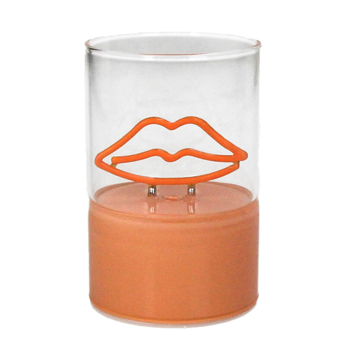 Led lampje lippen glas oranje