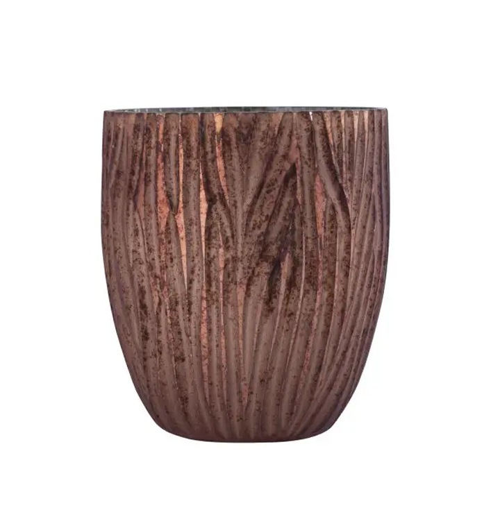 Waxinelichthouder glas brons