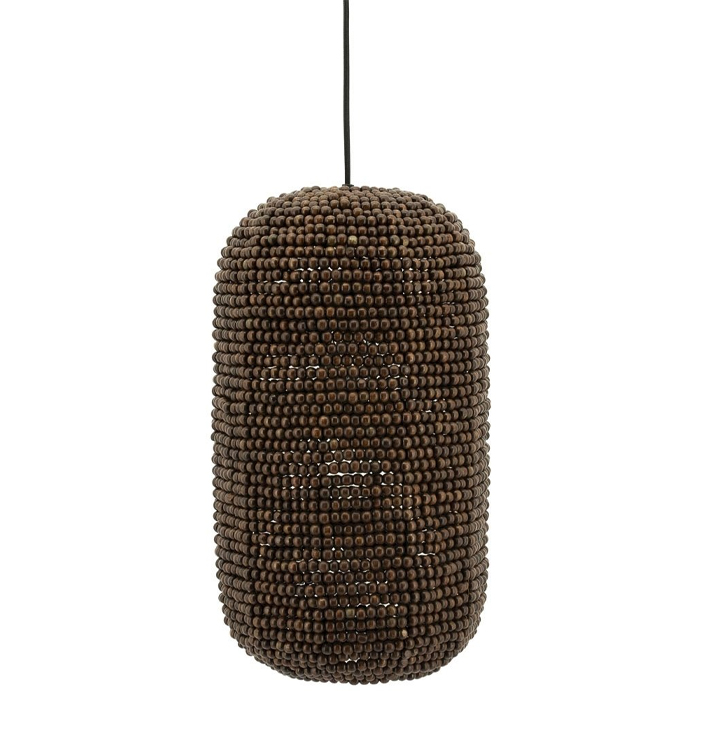 Hanglamp bruin hout ovaal langwerpig