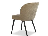 Beige eetkamerstoel metalen poten zwart