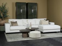 Beige stoffen hoekbank