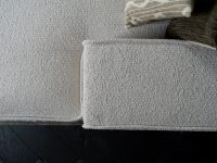 Beige stoffen hoekbank boucle