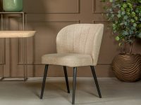 Eetkamerstoel met verticale stiknaden in rug beige