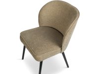 Eetkamerstoel stof beige met metalen poten zwart