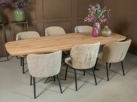 Eetkamerstoelen beige met zwart betalen poten