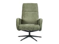 Groene gestoffeerde fauteuil met horizontale stiknaden rugleuning