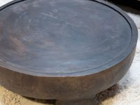Hout bruinen salontafel rond