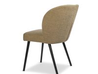 Metalen poten zwart onder beige eetkamerstoel
