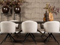 eetkamerstoel stof beige