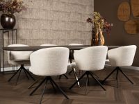 eetkamerstoel stof beige