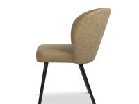 Rond lopende rugleuning beige eetkamerstoel stof