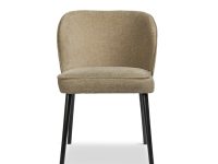 Verticale stiknaden in rugleuning eetkamerstoel beige stof