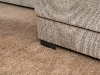 Zwarte poten hoekbank stof beige