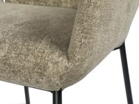 beige bruin creme kleurig eettafelstoel met zwarte vaste poten