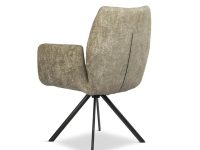 beige naturel eettafelstoel met zwarte draaipoot