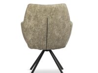 eetkamerstoel beige creme stof met armleuning en draaipoot