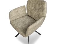 eetkamerstoel beige met armleuning en draaipoot