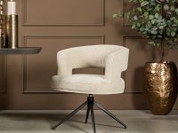 eetkamerstoel beige met zwarte poten