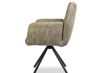 naturel beige kleur eetkamerstoel met zwarte poot