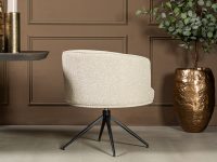 ronde eetkamerstoel beige met armleuning