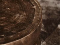 salontafel massief hout rond