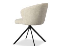 stoffen eetkamerstoel beige met armleuning